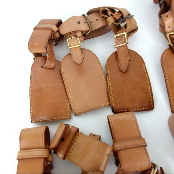 Set of 10 Louis Vuitton luggage name tags leather - Picture 6 of 9